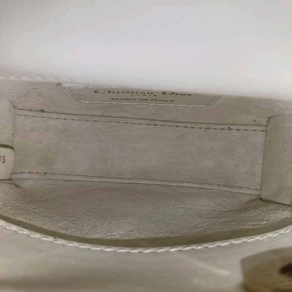 Lady Dior Super Mini Quilted Lambskin White