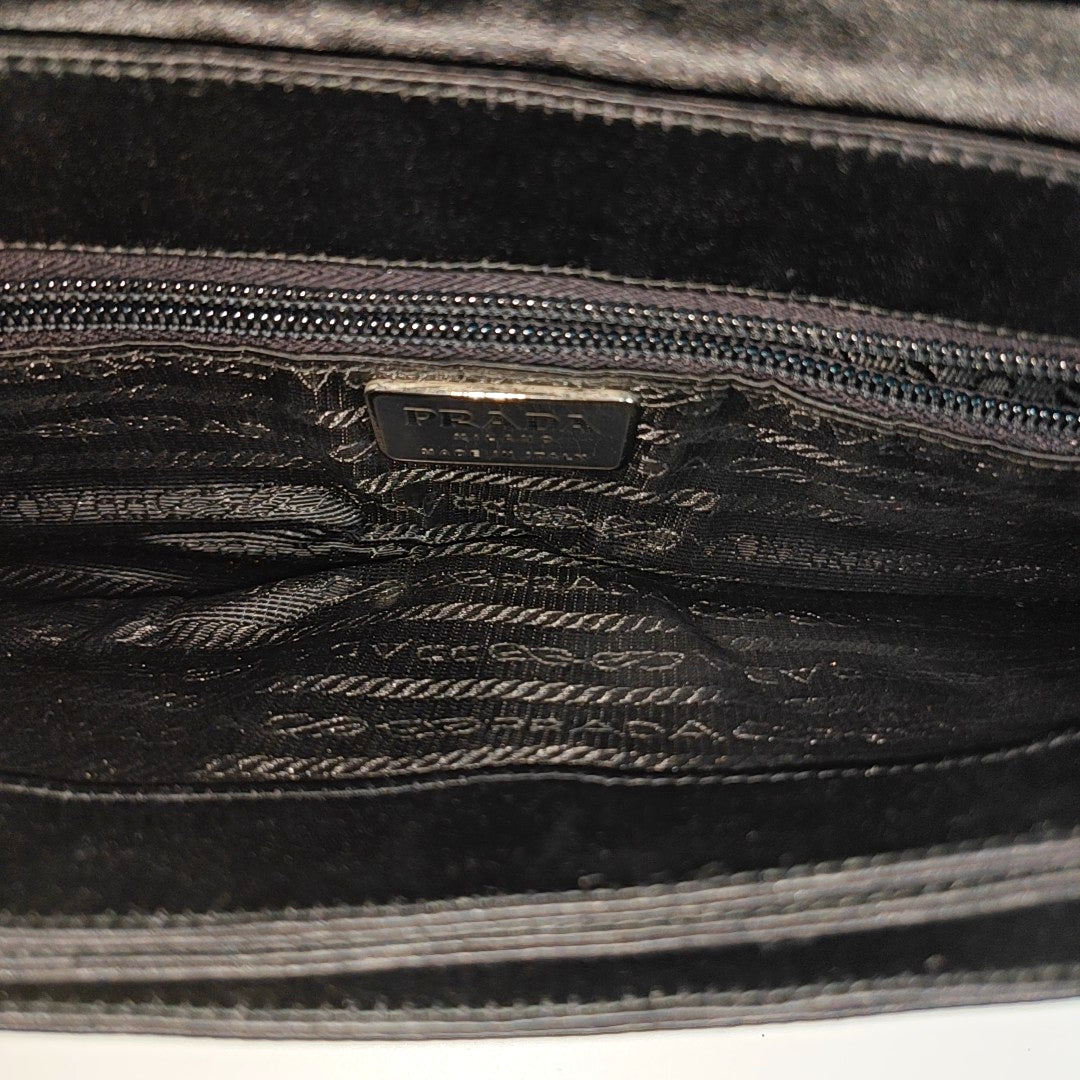 Fabric Top Handle Bag Black
