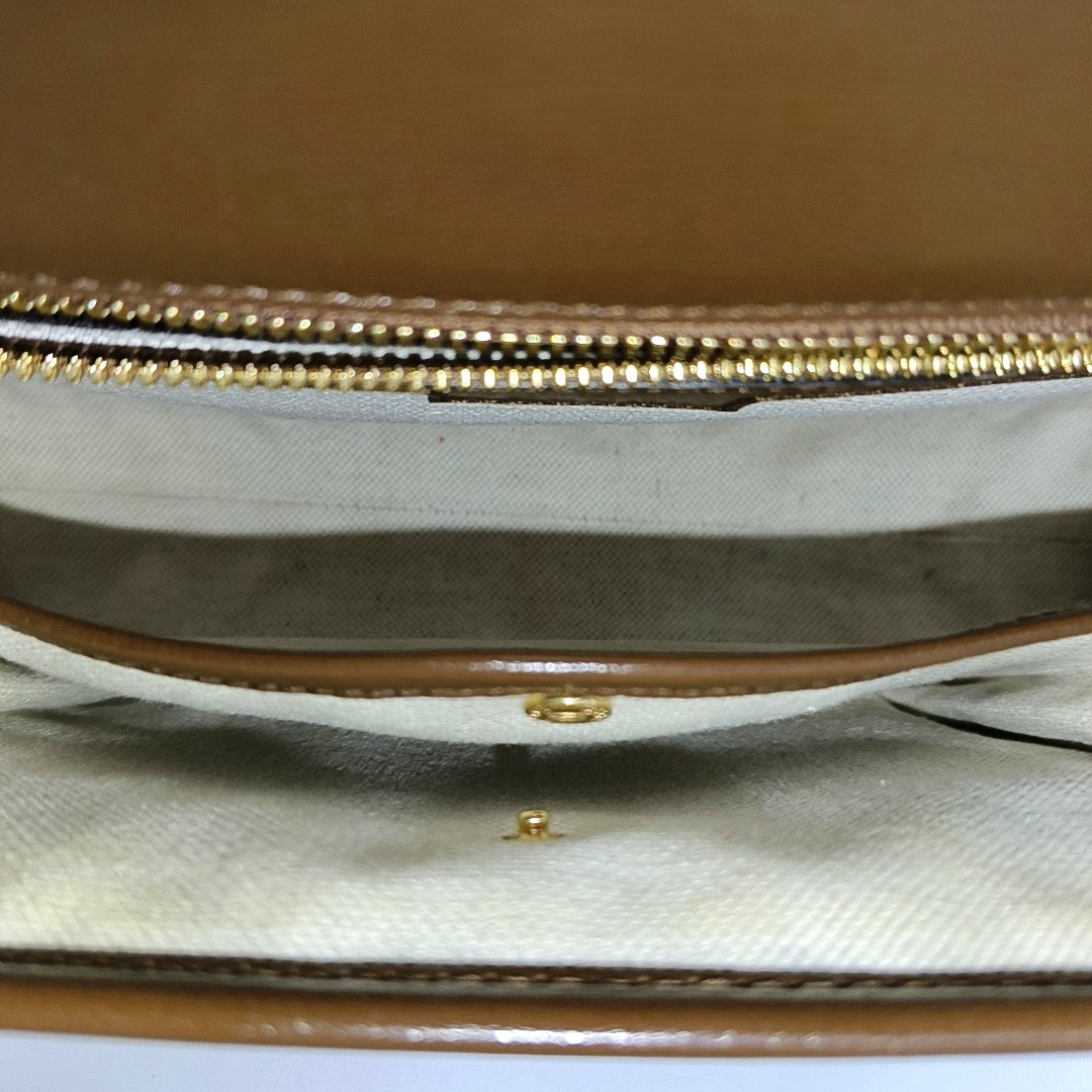 Monogram Coated Canvas Shoulder Bag Beige