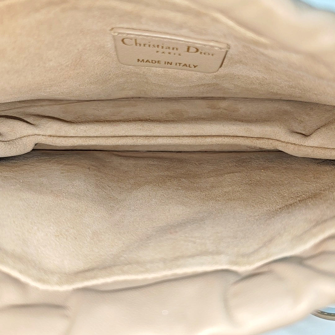 Authenticated pre-owned  Lady Dior Milly Mini Cannage Lambskin Beige - Shoulder Bag at Looply