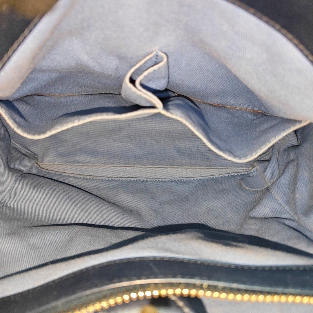 Chevron Calfskin Tote Bag Blue