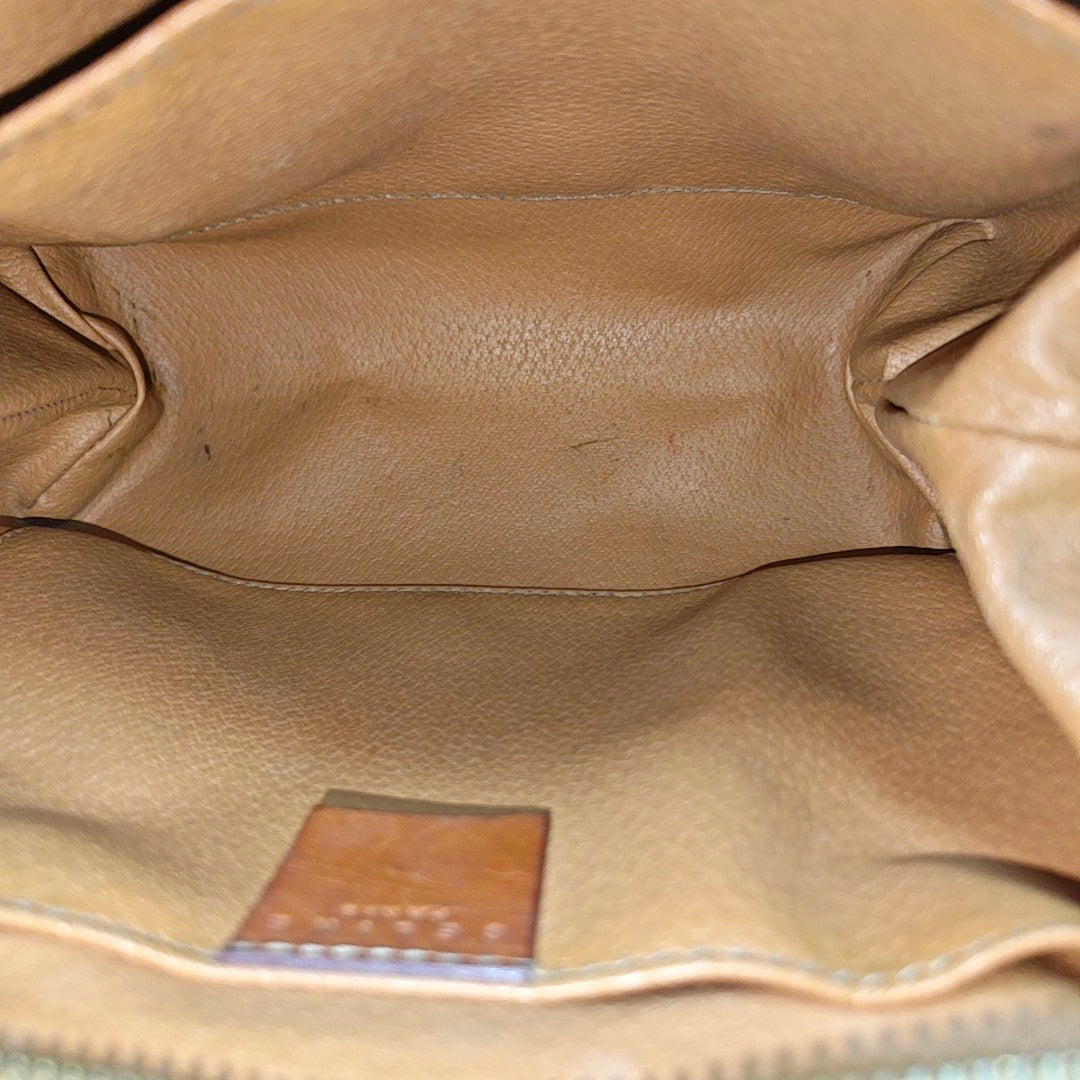 Coated Canvas Clutch Beige