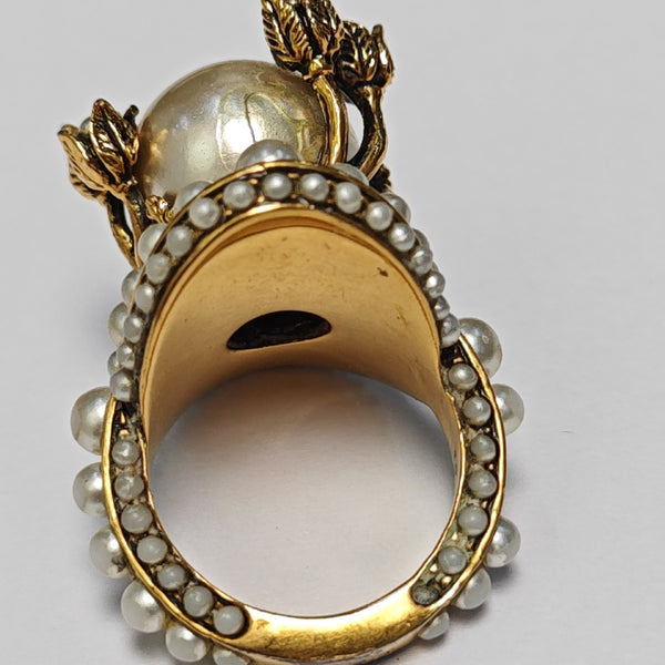 Faux Pearl White Ring HK 13