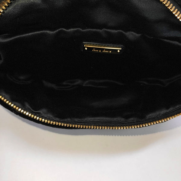 Two-Tone Waist Bag Quilted Velvet Black