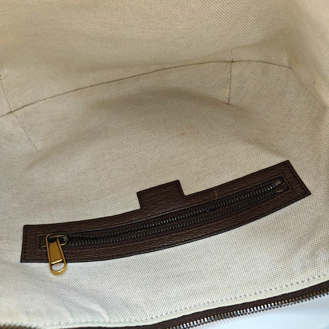 Ophidia Small Monogram Coated Canvas Beige