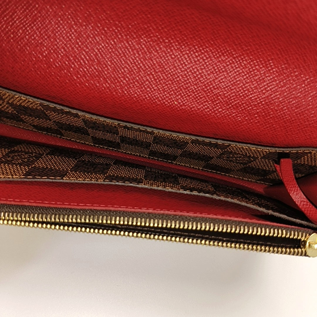 EMILIE Damier Ebene Coated Canvas Brown Wallet