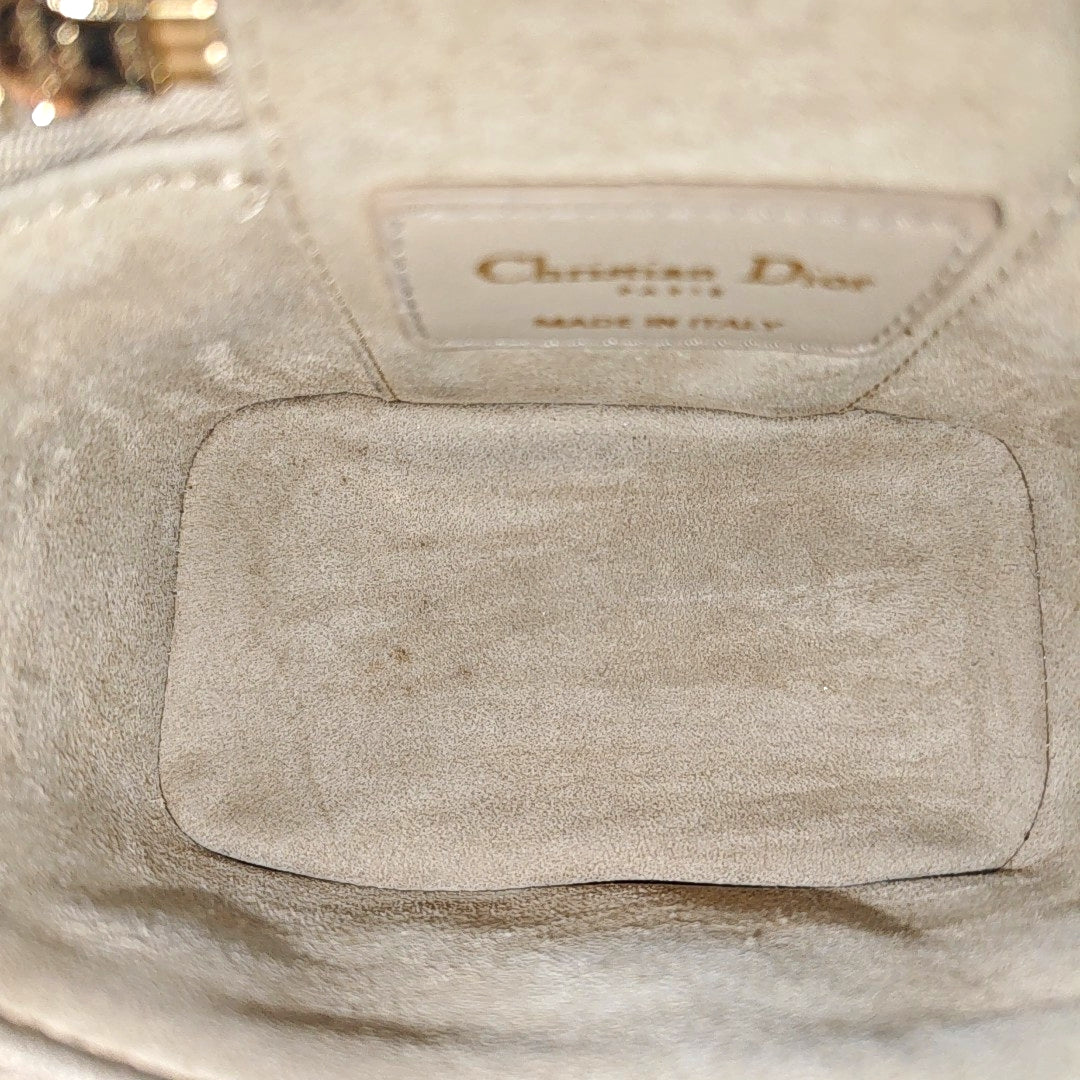 Lady Dior Super Mini Cannage Lambskin Beige