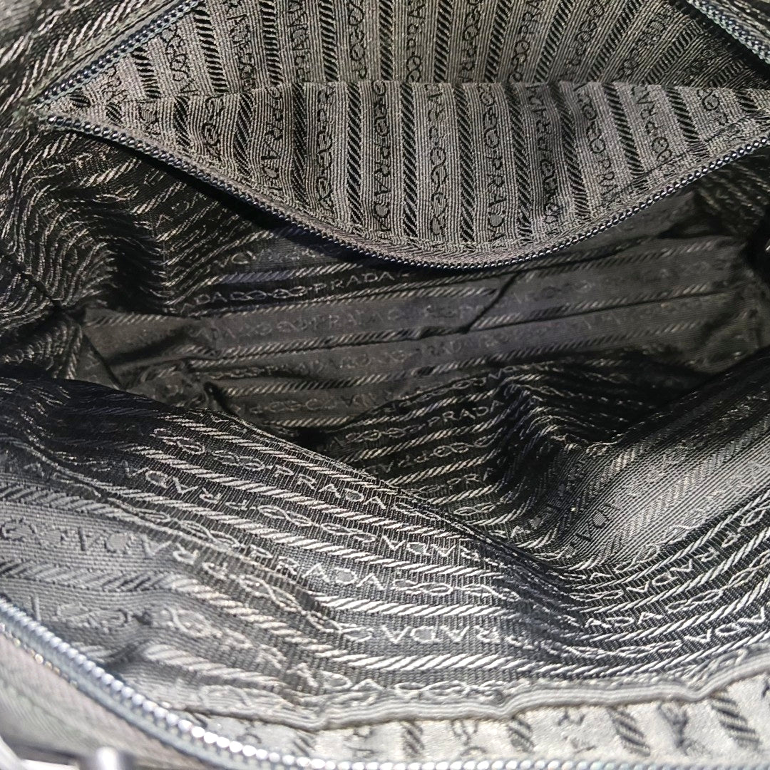 Nylon Top Handle Bag Black