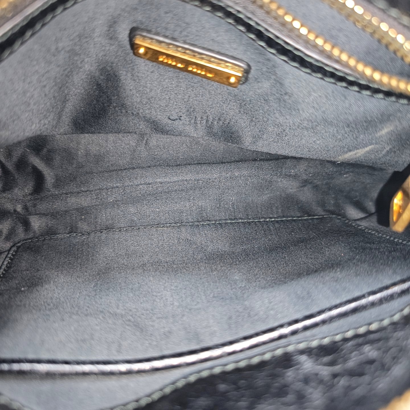 Quilted Lambskin Top Handle Bag Black