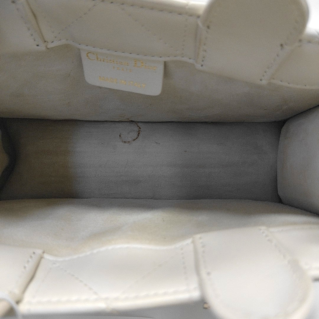 Book Tote Mini Cannage Calfskin White