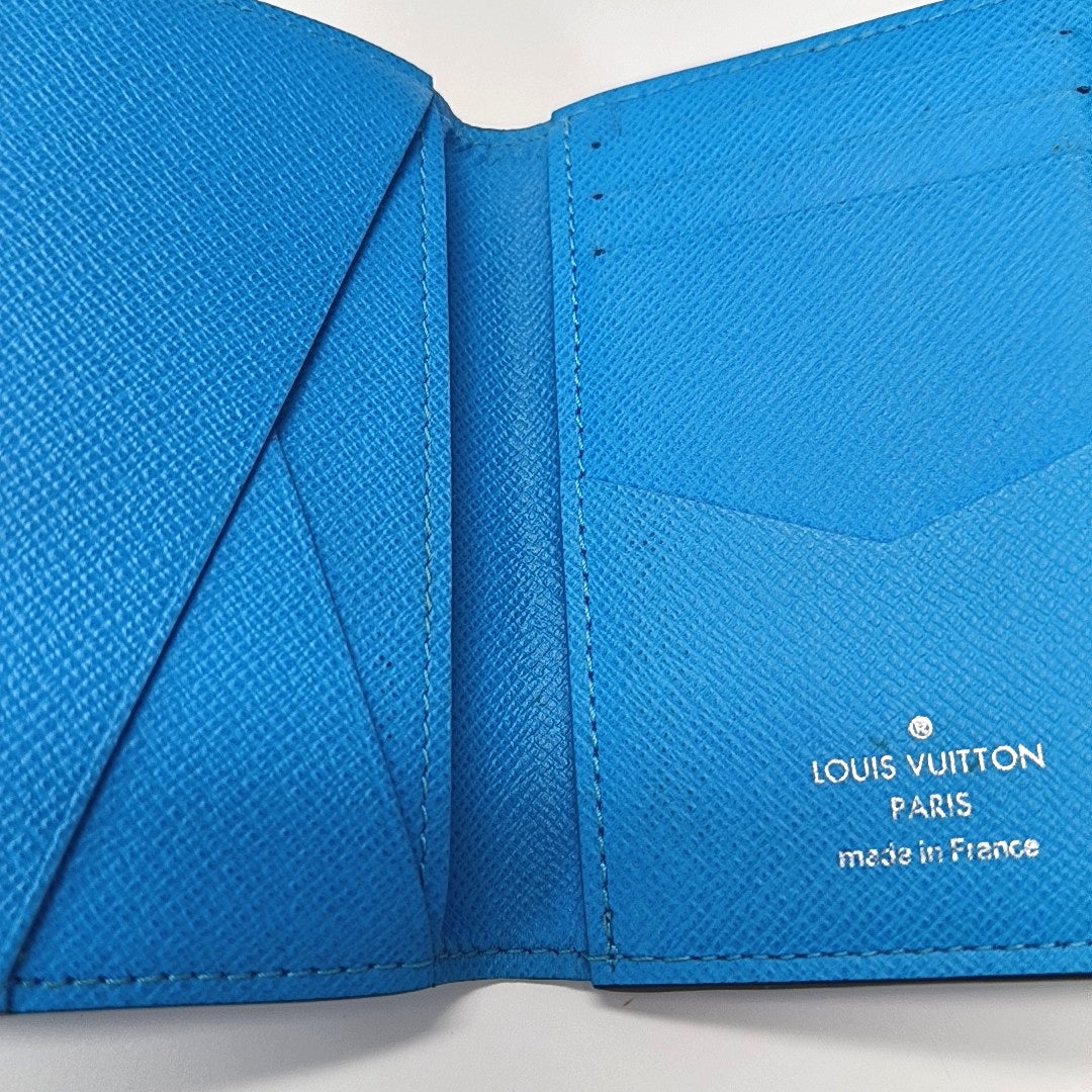 Coated Canvas Card Holder Blue