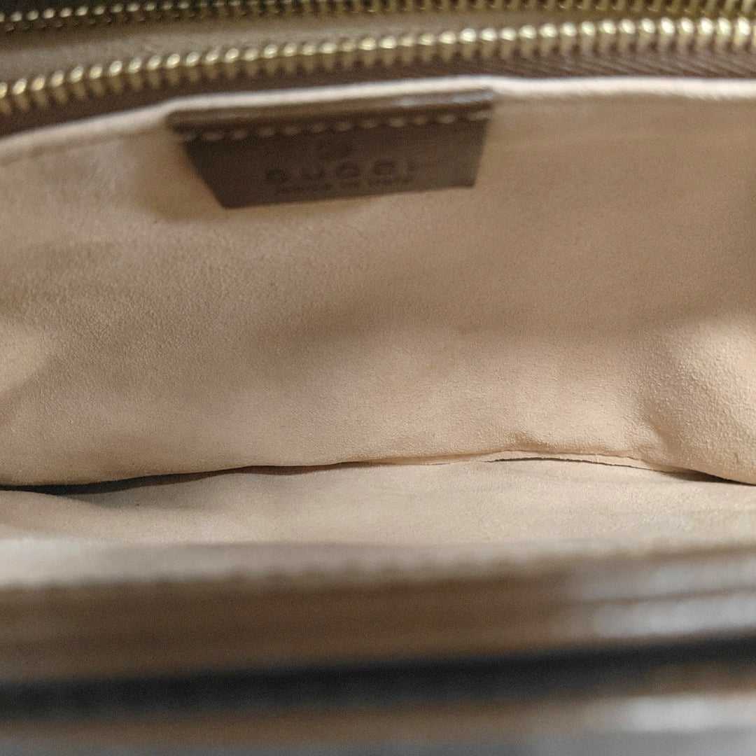 Horsebit 1955 Medium Monogram Coated Canvas Beige