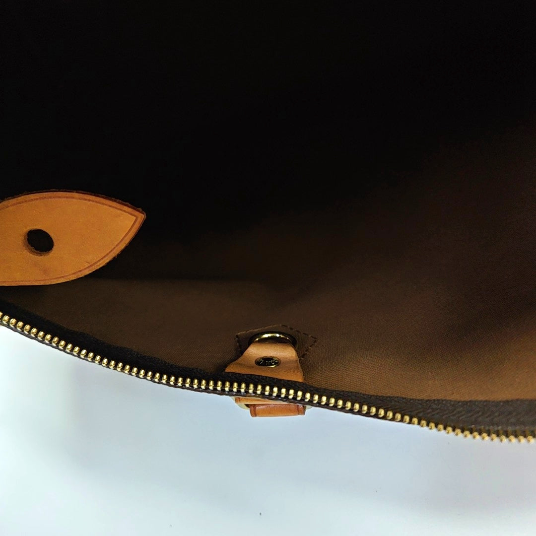 Monogram Coated Canvas Top Handle Bag 40 Brown