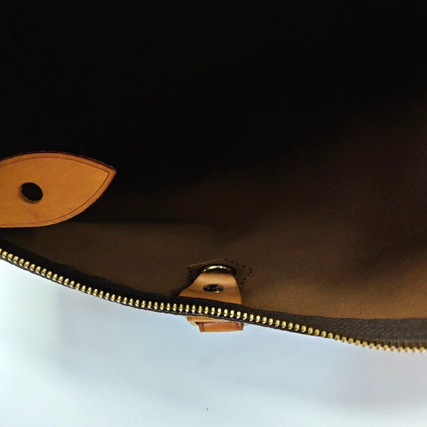 Monogram Coated Canvas Top Handle Bag 40 Brown