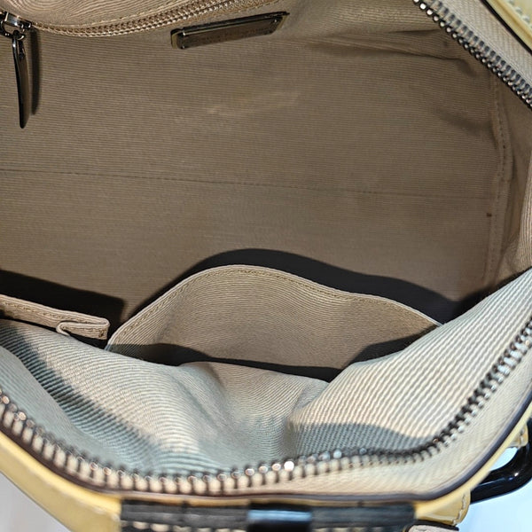 Patent Leather Top Handle Bag Yellow