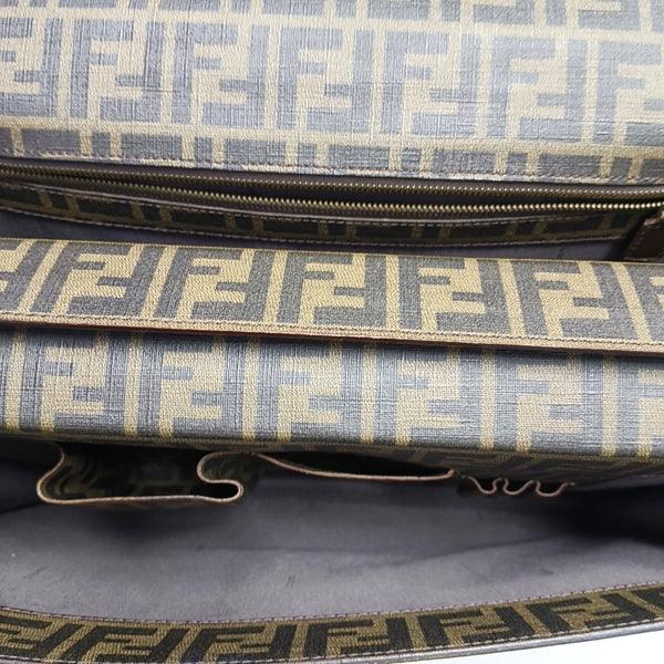 Coated Canvas Top Handle Bag Brown