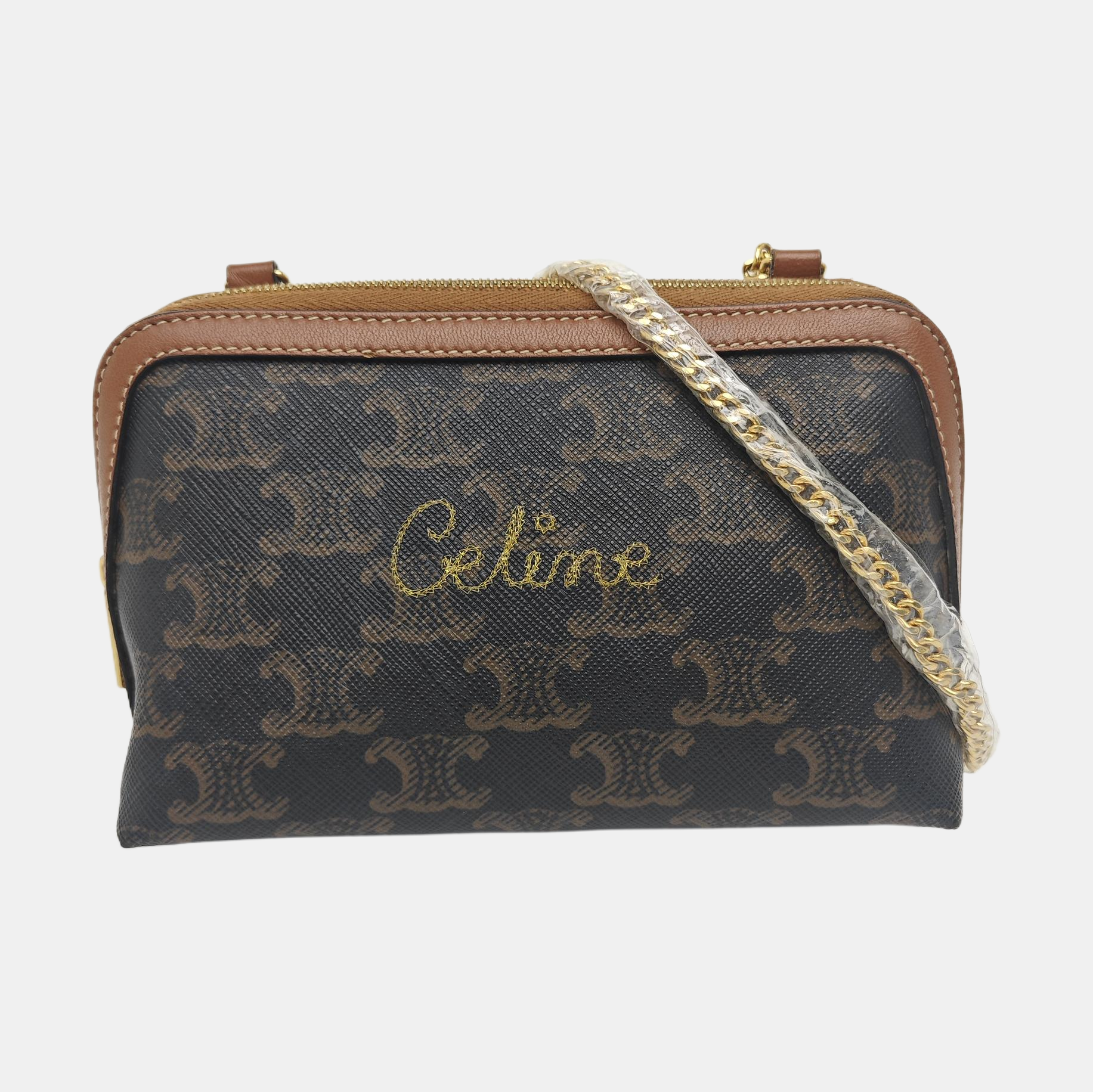 TRIOMPHE CANVAS Mini Coated Canvas Brown