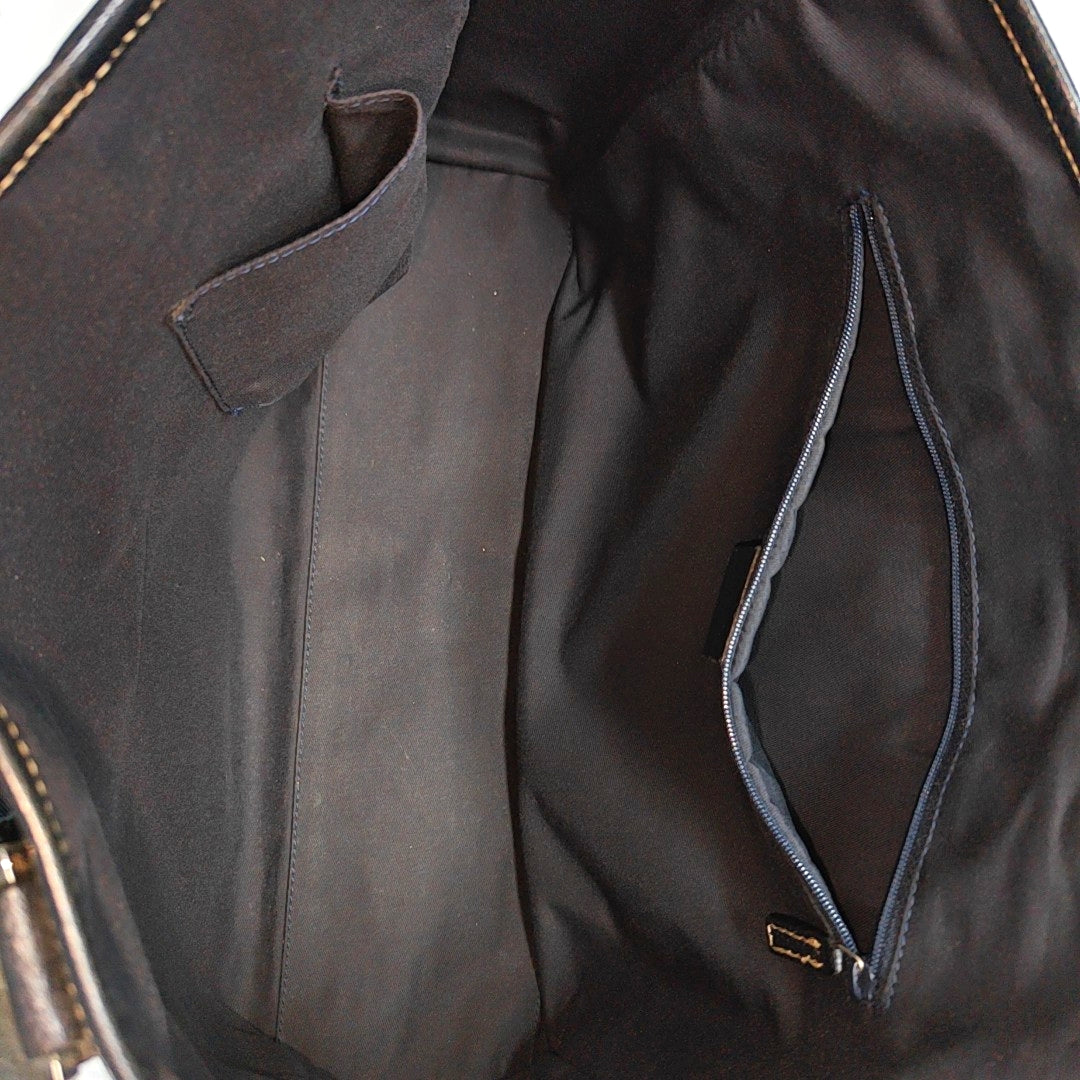 Monogram Canvas Tote Bag Brown