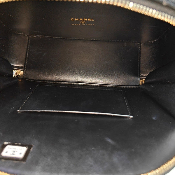 Quilted Grained Calfskin Shoulder Bag Black