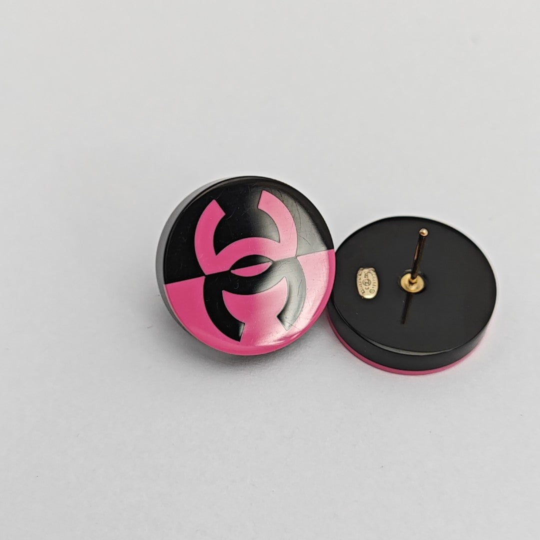 Metal Black Stud Earrings