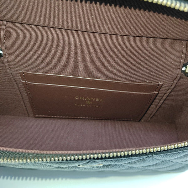 25C Quilted Grained Calfskin Black