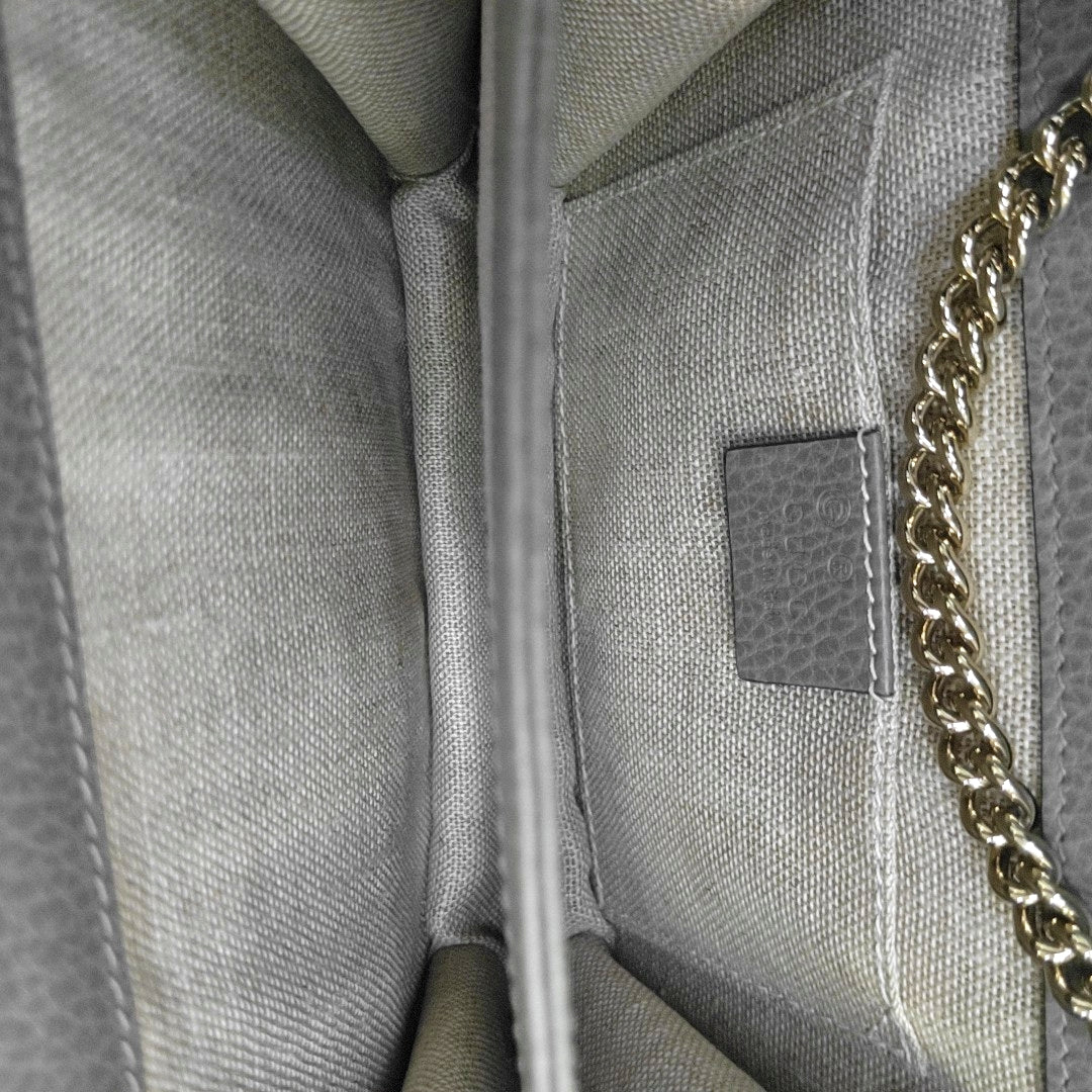 Interlocking G Small Calfskin Gray