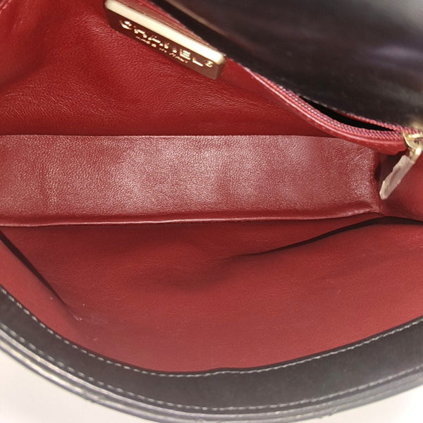 Quilted Lambskin Top Handle Bag Black
