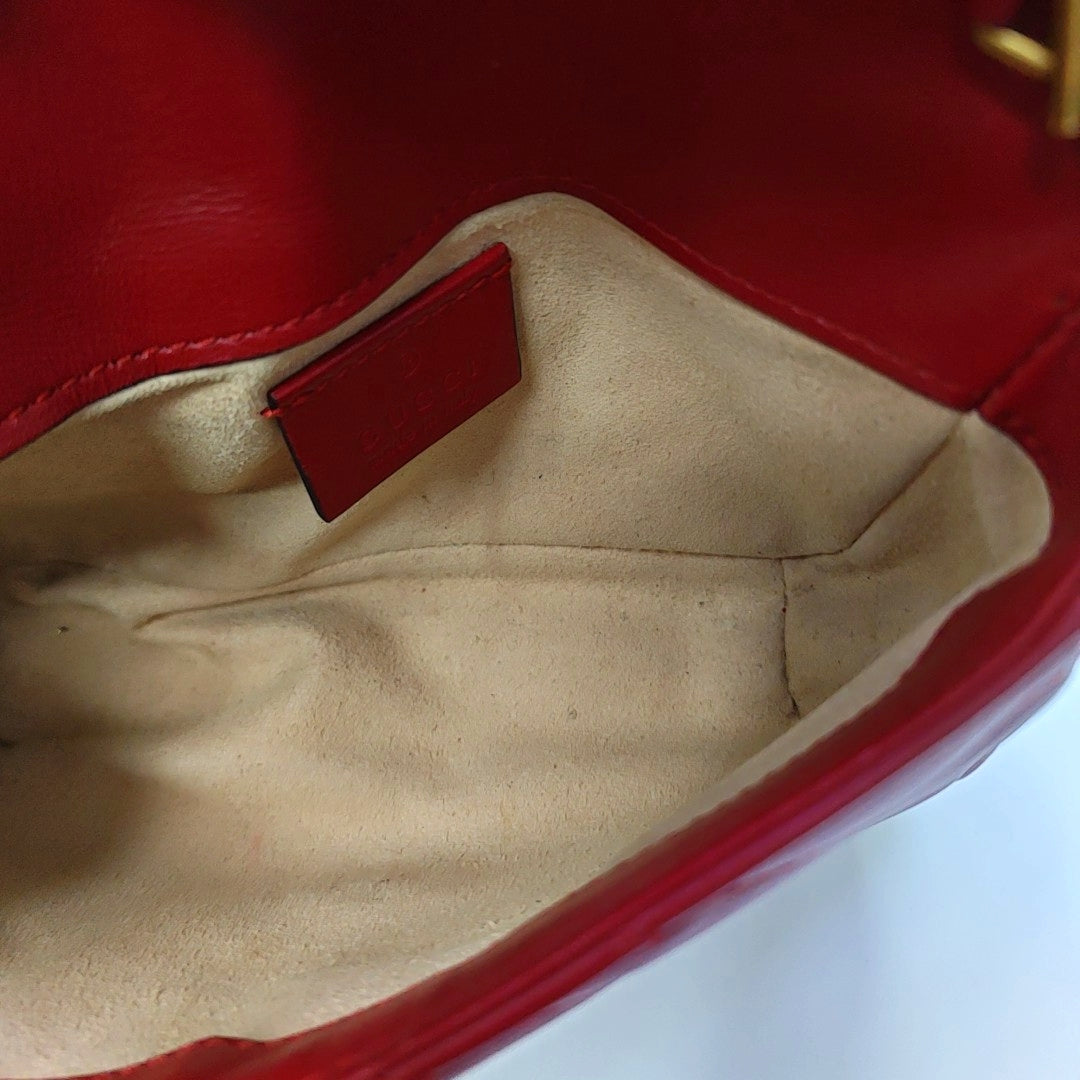 GG Marmont Mini Quilted Calfskin Red