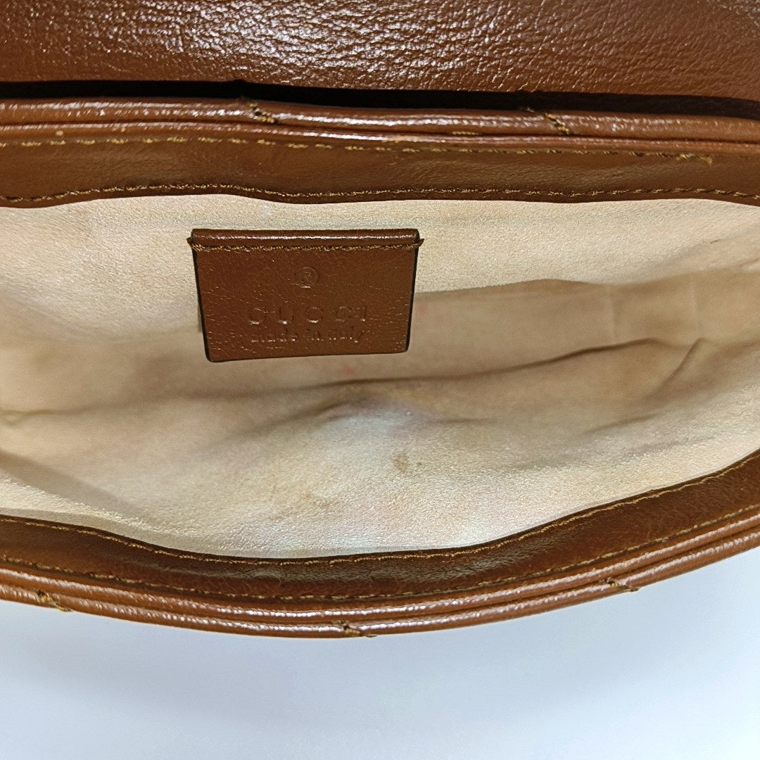 GG Marmont Mini Quilted Calfskin Brown