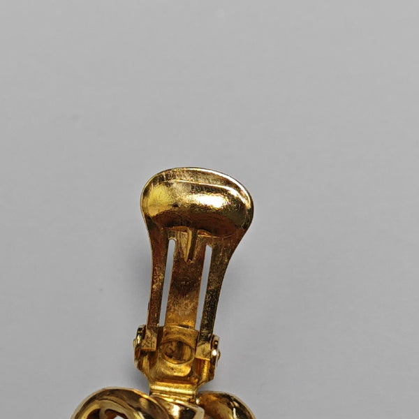 Twist Round Metal Gold Clip On Earrings