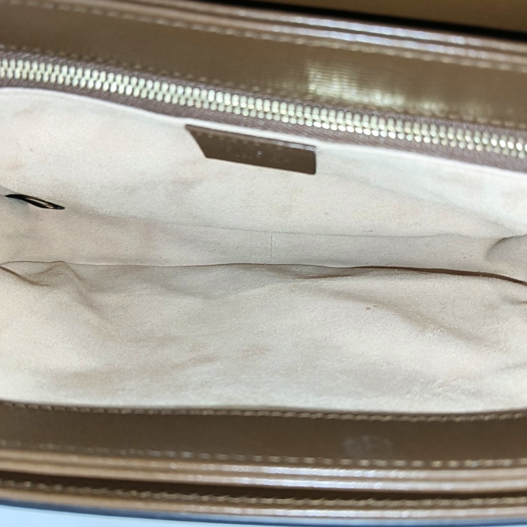 Horsebit 1955 Medium Monogram Coated Canvas Beige