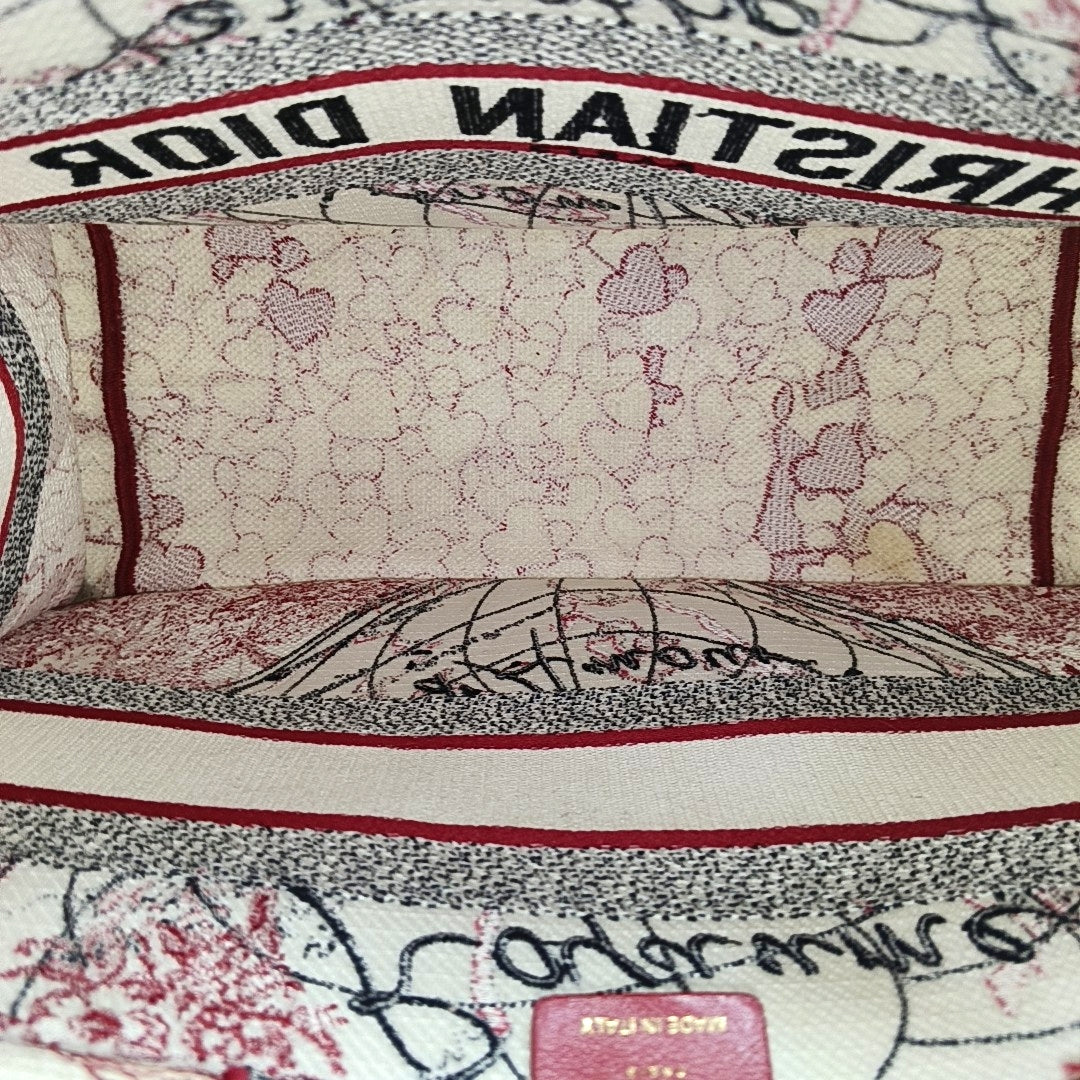 Book Tote Medium Fabric Red