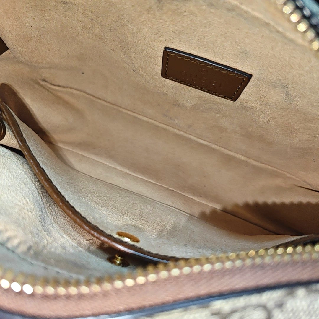 GG Supreme Mini Monogram Coated Canvas Beige
