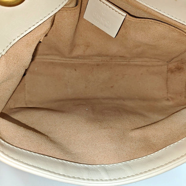 GG Marmont Small Quilted Calfskin White