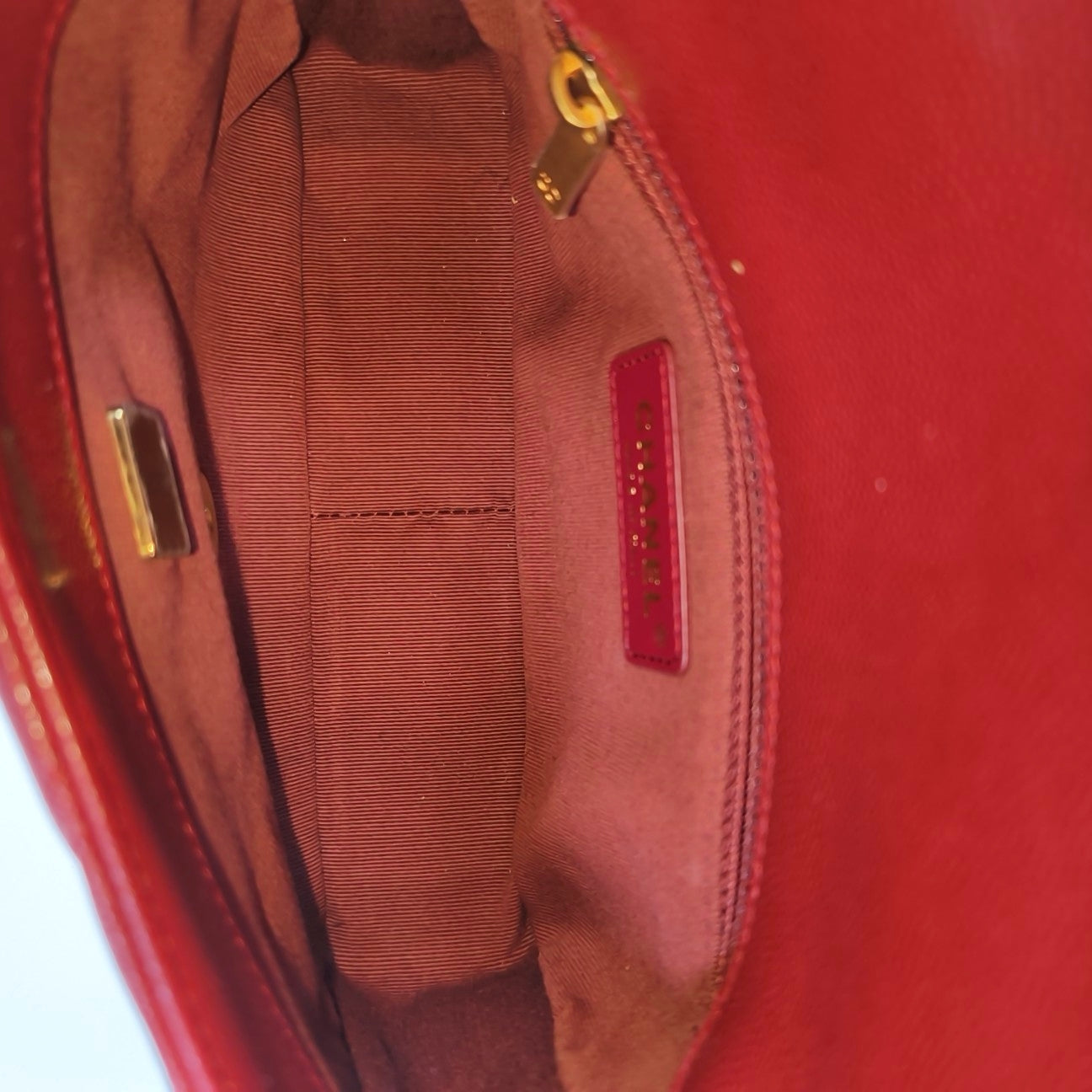 24A Quilted Grained Calfskin Red