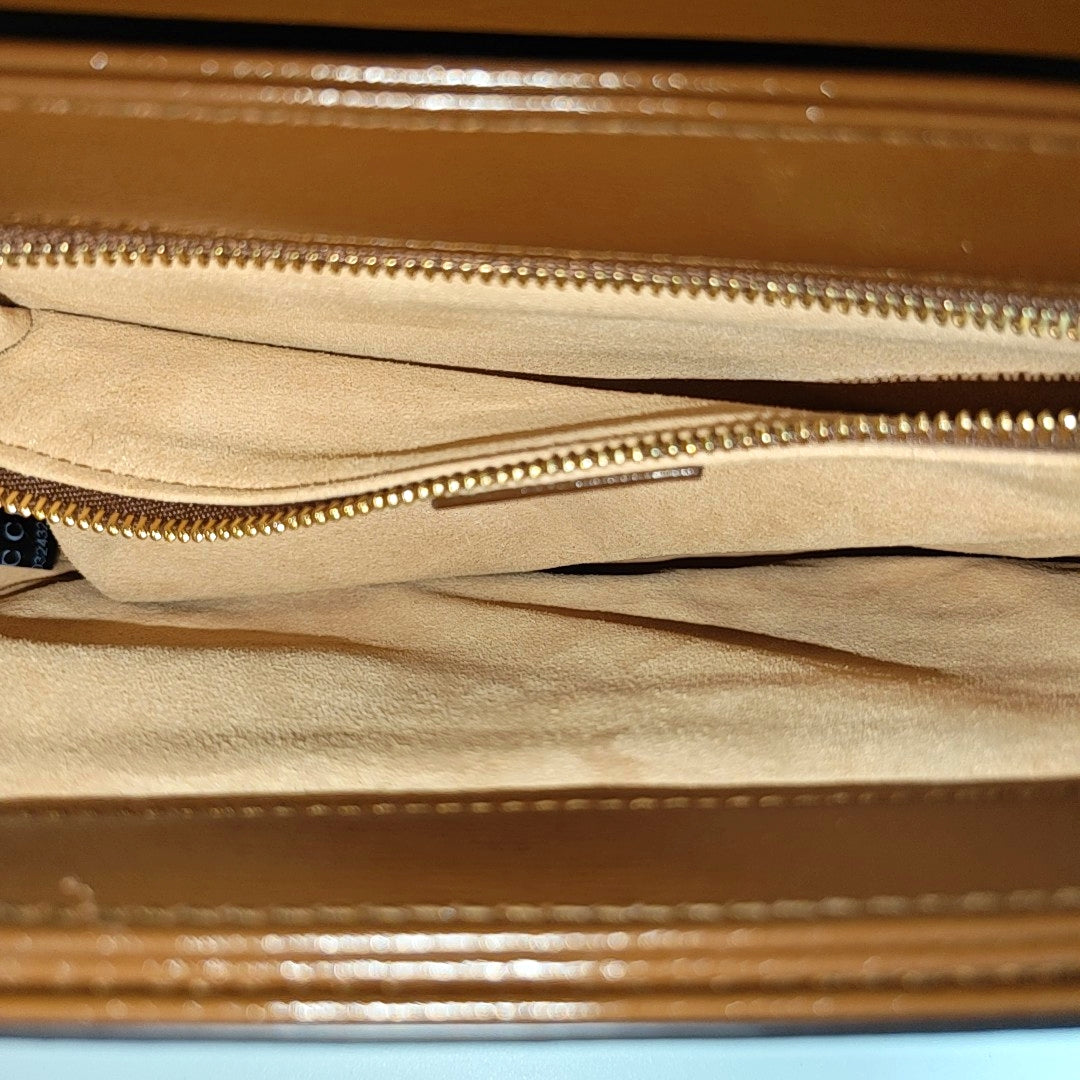 Horsebit 1955 Medium Monogram Coated Canvas Beige