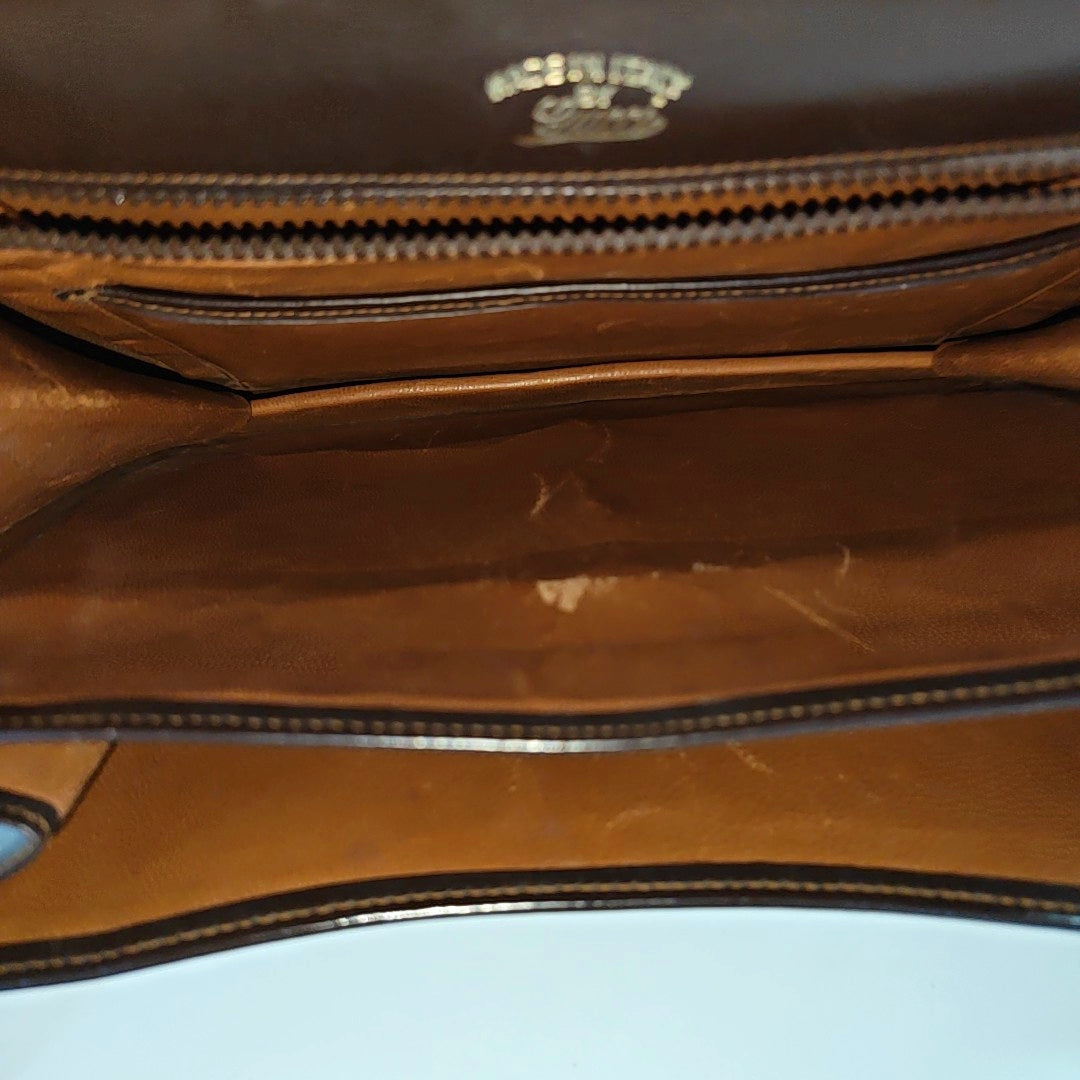 Calfskin Top Handle Bag Brown