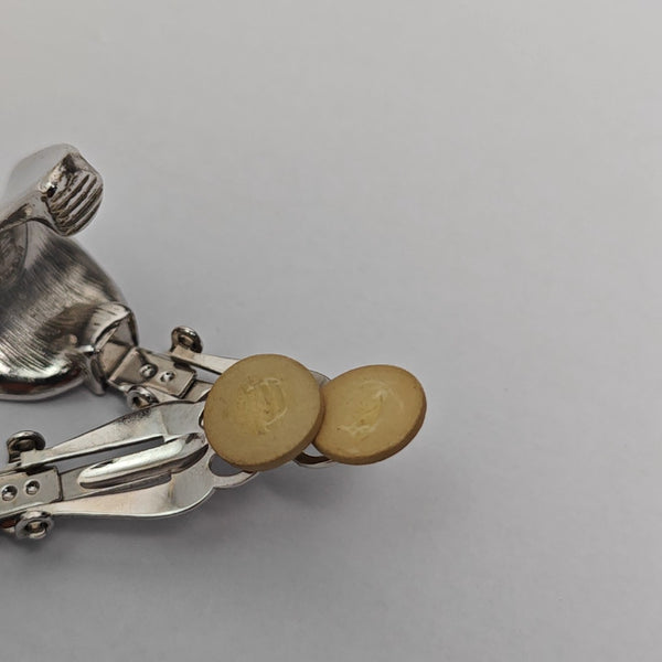 Metal Silver Clip On Earrings