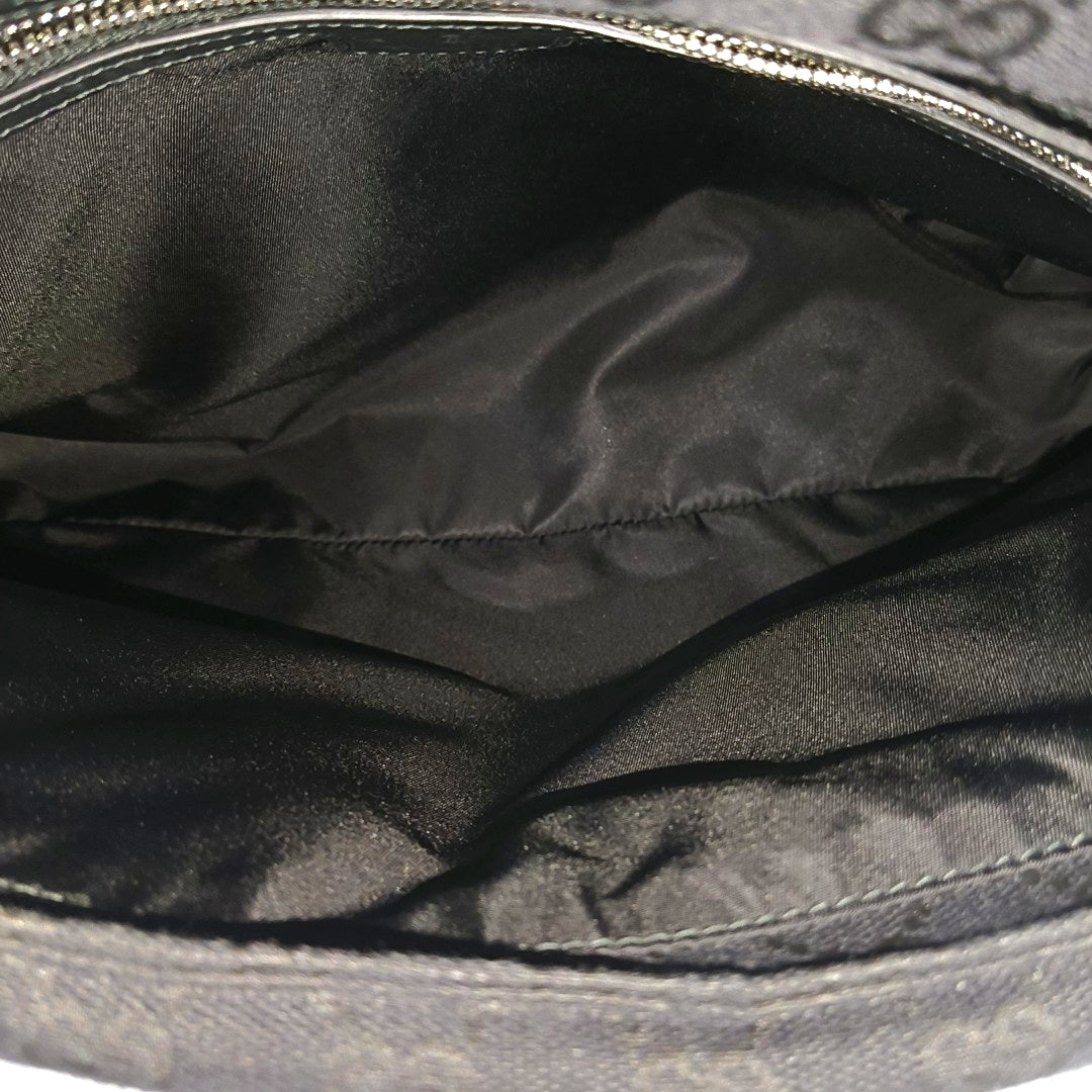 Monogram Coated Canvas Shoulder Bag Black