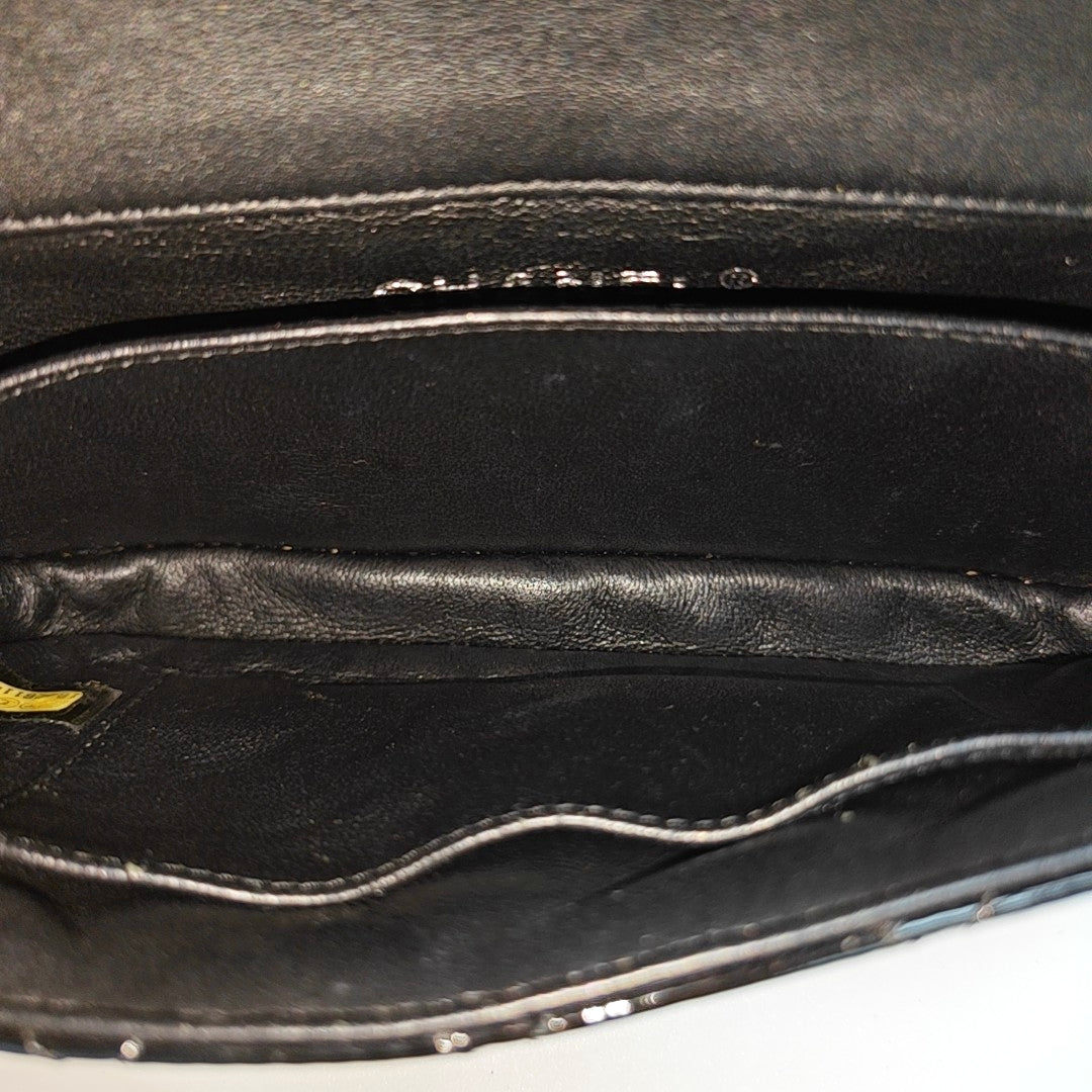 CLASSIC FLAP Super Mini Quilted Patent Calfskin Black