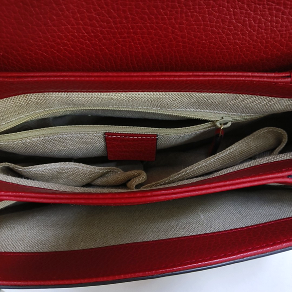 Interlocking G Large Calfskin Red