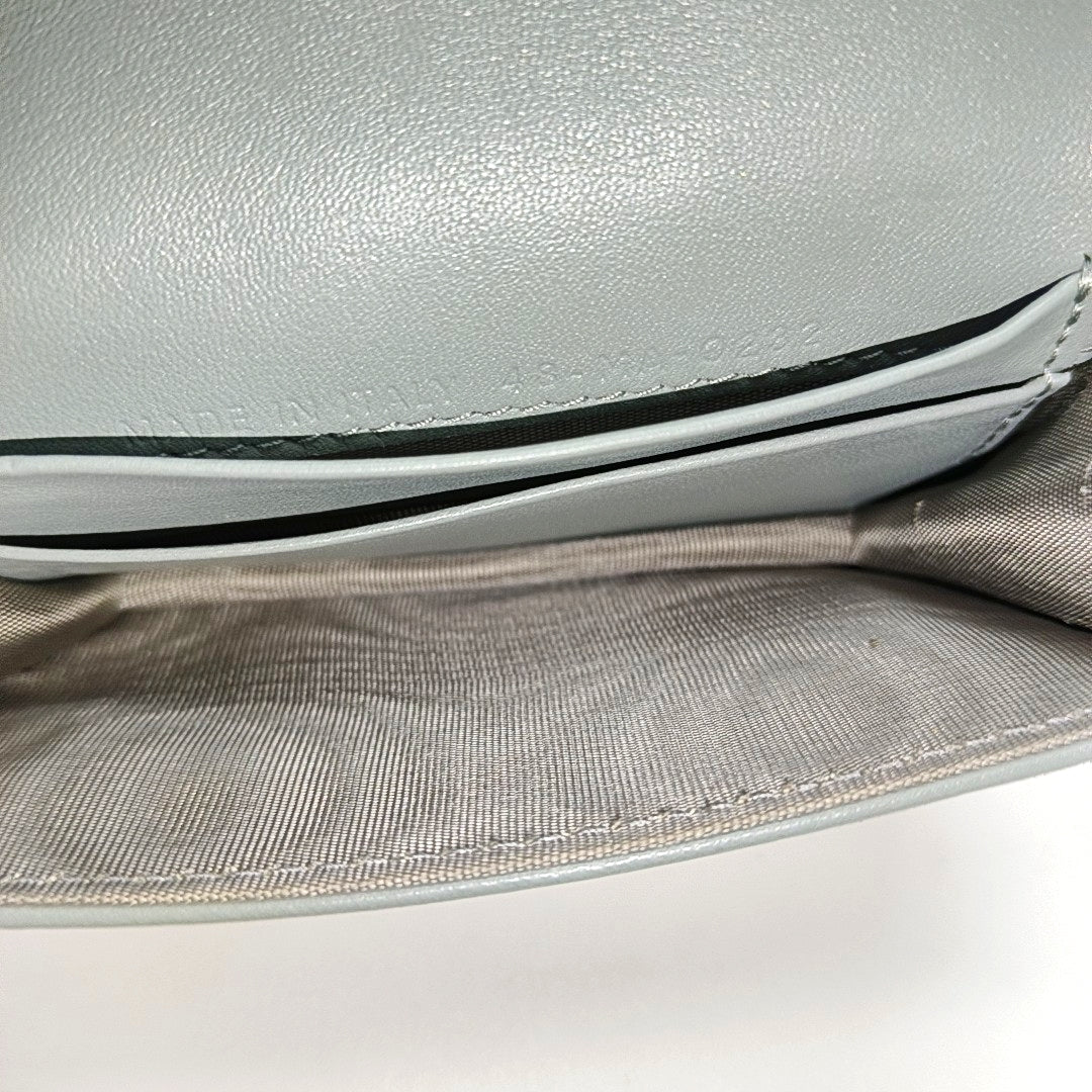 Saddle Mini Oblique Fabric Gray Card Holder