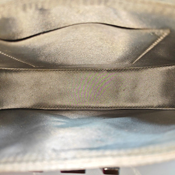 Satin Top Handle Bag Silver