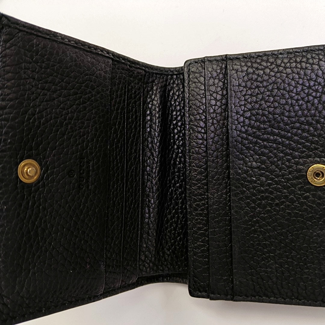 Animalier Calfskin Black Wallet
