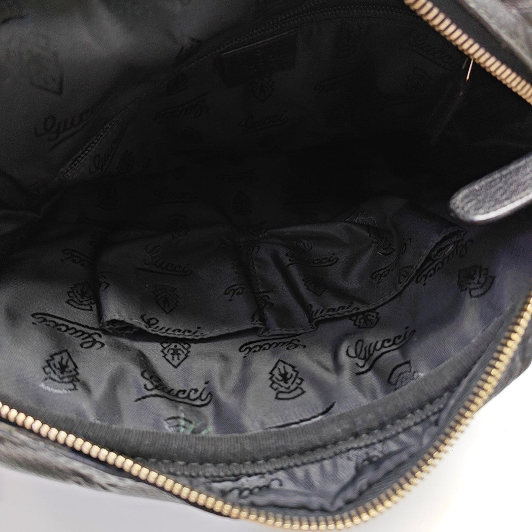 Monogram Calfskin Shoulder Bag Black