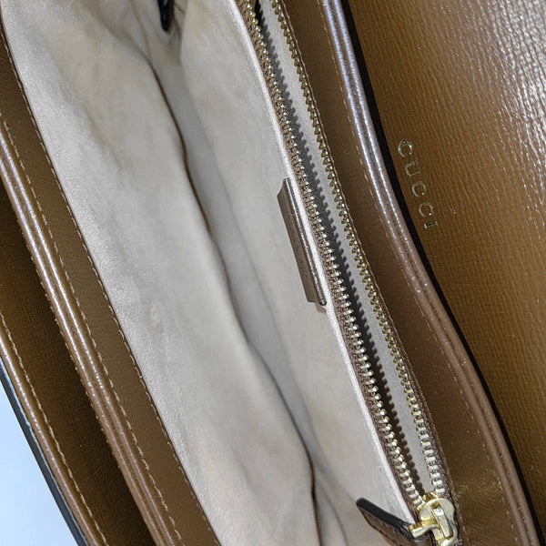 Horsebit 1955 Medium Monogram Coated Canvas Beige
