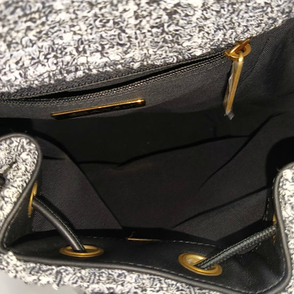 CHANEL 19 Small Wool Gray