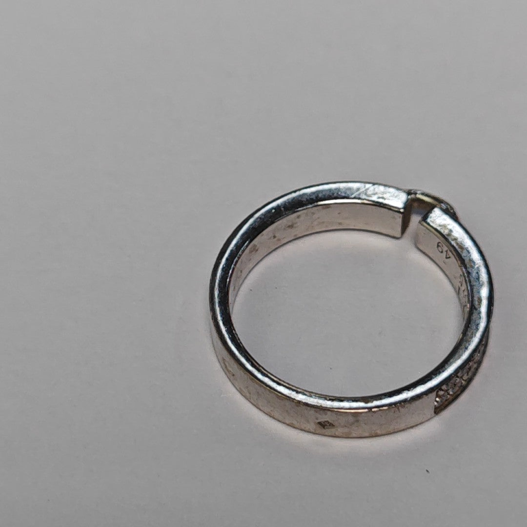 Liens Évidence 18k White Gold Silver Ring EU 49