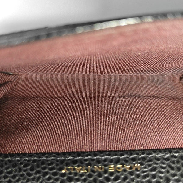 CLASSIC FLAP Quilted Grained Calfskin Black Card Holder