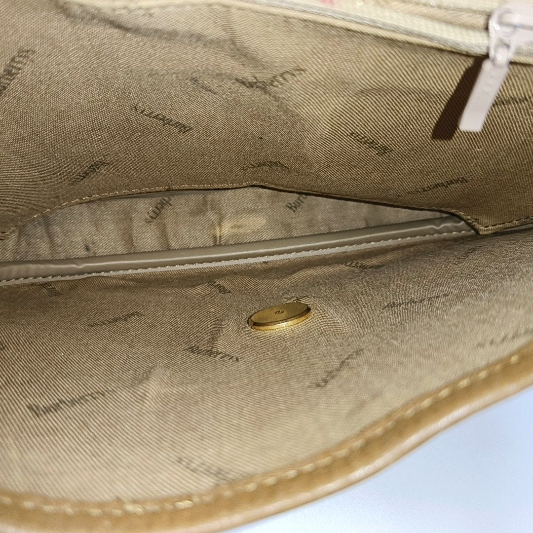 Coated Canvas Shoulder Bag Beige